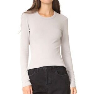 -James Perse Women's Brushed Jersey Long Sleeve Crew T Shirt NWT M/L